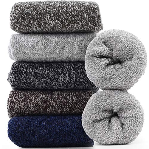 Jeasona 5 Pairs Thermal Socks for Women Size 6-8 Wool Warm Socks Thick Socks for Women Winter Thermal Christmas Stocking Stuffer for Mum Grandma