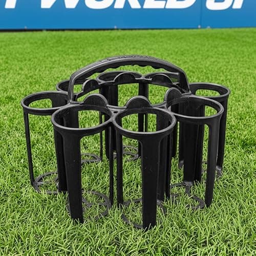 FORZA Stackable Water Bottle Carrier | Sturdy Plastic 8-Bottle Sports Carrier with Ergonomic Fist-Grip Handle - Ideal for Clubs, Teams & Outdoor Events