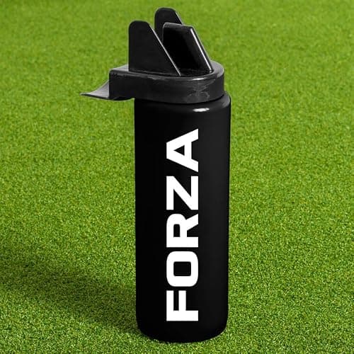 FORZA 1L Team Hygiene Water Bottles | BPA Free Sports Water Bottles with Contactless Nozzle - Ideal for Sports Teams (Black, Pack of 10 + Carrier)