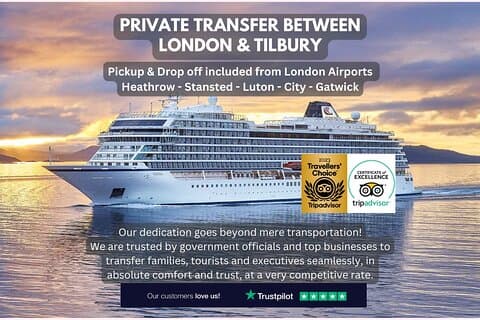 Private Transfer between London & Tilbury Cruise Terminal / Hotel