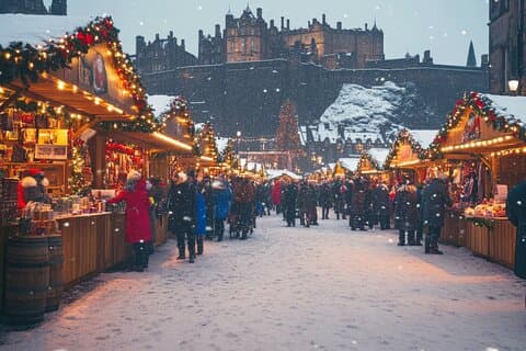 Edinburgh: Festive Christmas Market & Botanic Gardens Day Tour
