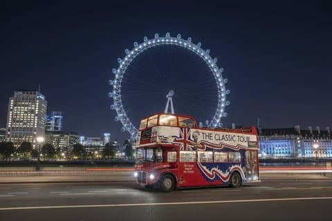 London Vintage Open Top Bus Night Tour with Live Guide