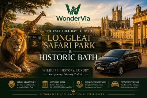 Private Full Day Tour to Longleat Safari Park and Historic Bath